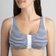 Brassière en Coton Bio "Lison" [Bleu rayé Blanc]