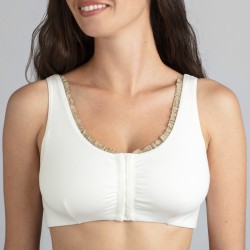 Brassière en Coton Bio "Lison" [Ivoire] volant Beige