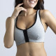 Brassière en Coton Bio "Lison" [Gris clair volant Noir]