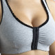 Brassière en Coton Bio "Lison" [Gris clair volant Noir]