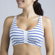 Brassière en Coton Bio "Lison" [Bleu jean rayé Blanc]