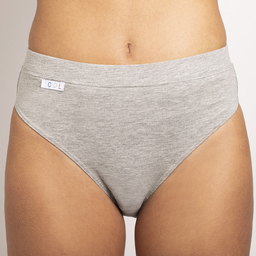 Culotte haute en coton biologique Gris, modèle Marie